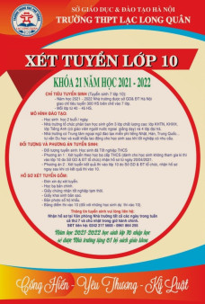 THÔNG BÁO TUYỂN SINH KHOÁ 21 NĂM 2021 - 2022