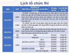 Lịch thi khảo sát tốt nghiệp THPT năm 2021